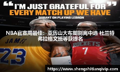 NBA官宣周最佳：亚历山大布朗别离中选 杜兰特弗拉格文班等获提名